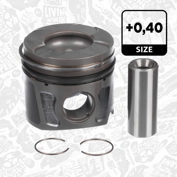 Piston with rings and pin - PM013340 ET ENGINETEAM - 41288610