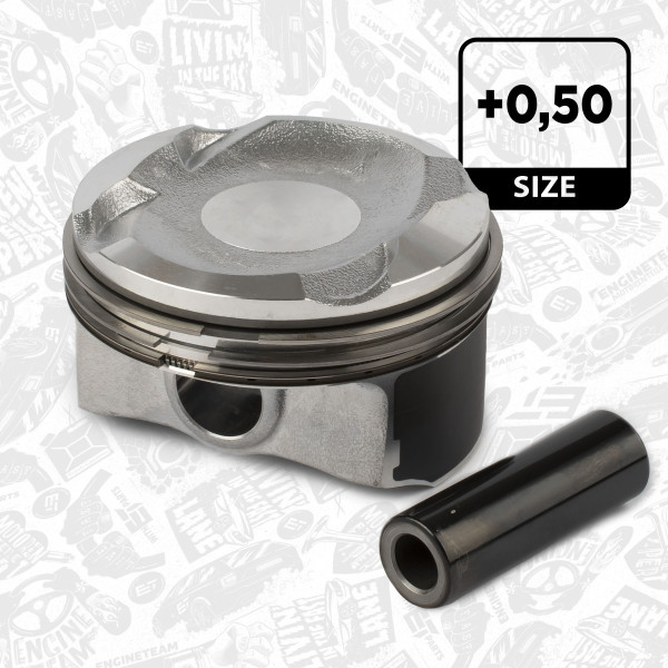 Piston with rings and pin - PM013450 ET ENGINETEAM