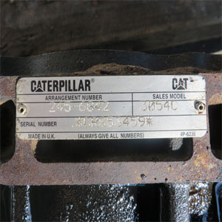 Caterpillar engine motor label
