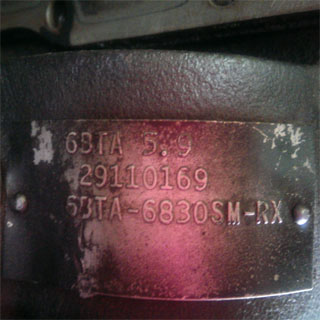 Cummins engine motor label