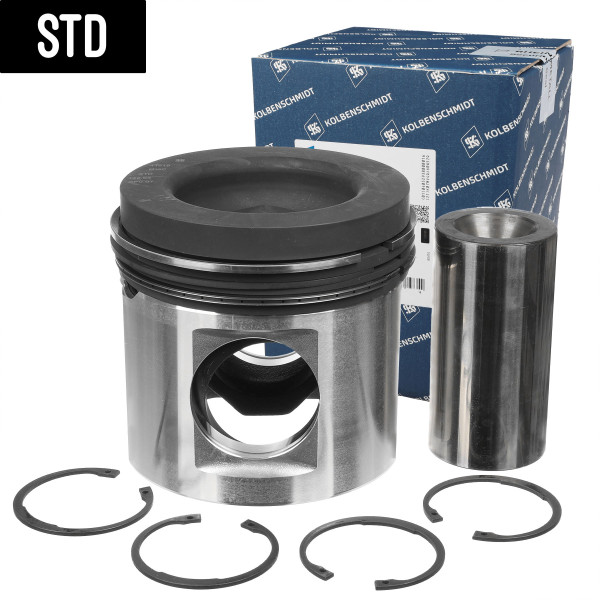 41519600, Piston with rings and pin, KOLBENSCHMIDT, Scania DC12.45A DC12.52A DC12.53A DC12.54A DC12.59A DC12.60A DC16.44A DC16.46A DI12.57M , 1749014, 1528397, 127KB9, 56156780, 0617800, 127L39