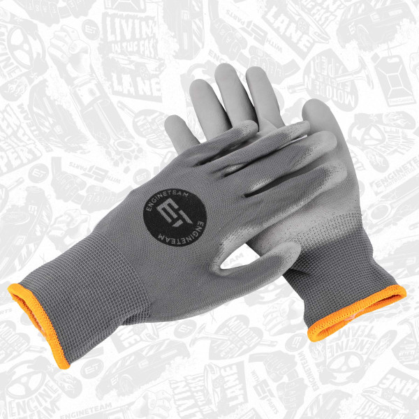 ME0008, Work gloves, orange stripe, ET ENGINETEAM