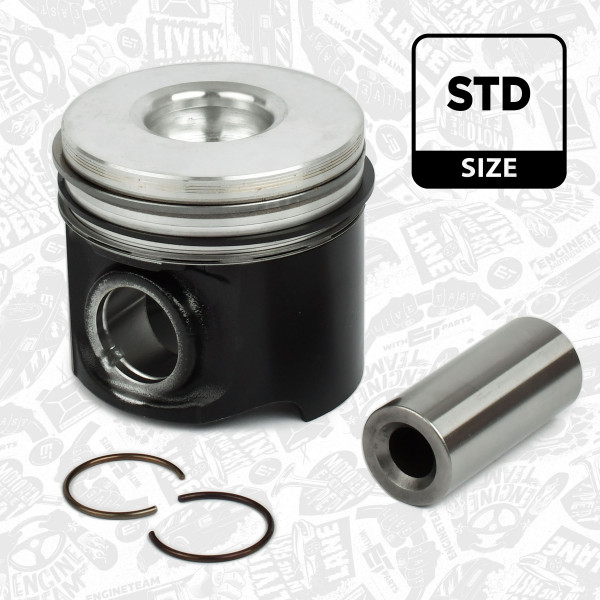 PM000800, Piston with rings and pin, ET ENGINETEAM, 2996900, 0099000, 120050, 87-122200-00, 94726600, A350565STD, 851260, 851260MEC