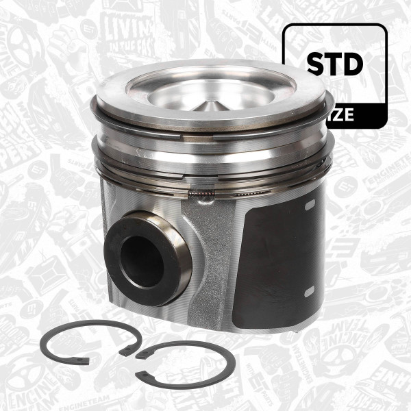 Piston with rings and pin - PM001300 ET ENGINETEAM - 2996910, 2995836, 2996414
