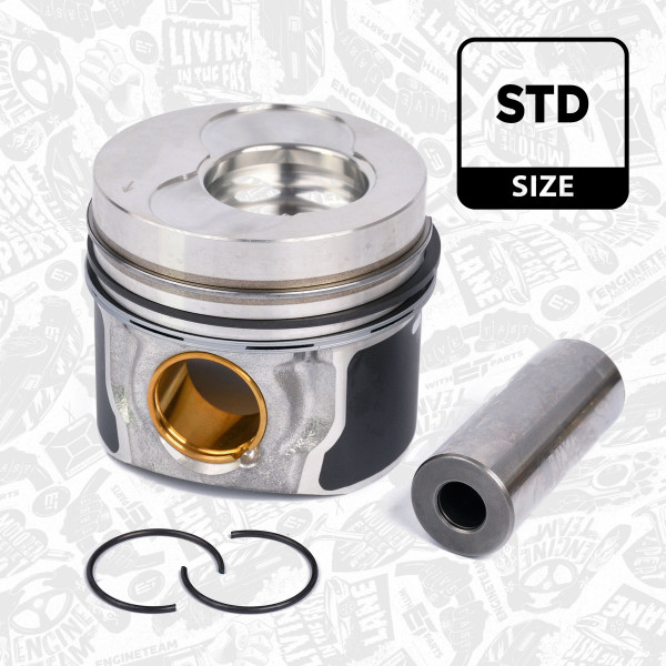 Piston with rings and pin - PM001800 ET ENGINETEAM - 038107065CH, 038107101FE, 0308600