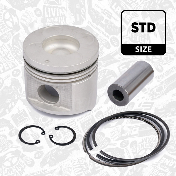 Piston with rings and pin - PM002000 ET ENGINETEAM - A2010-VK50A, A2010-VK51A, A2010-VK510