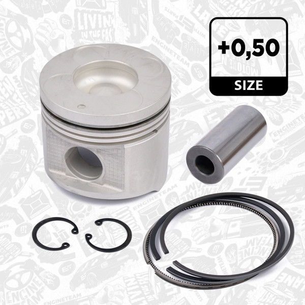 Piston with rings and pin - PM002050 ET ENGINETEAM - 87-452607-00, 408904DB0.50, 71-9100-50
