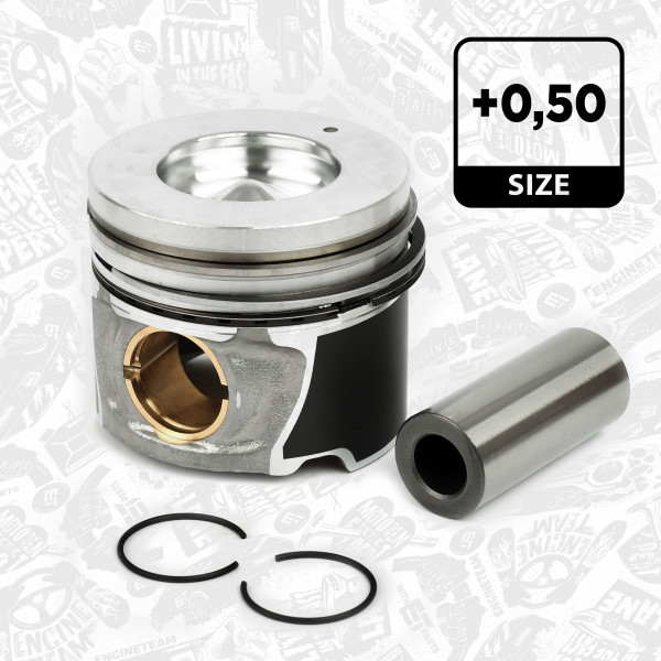 Piston with rings and pin - PM002850 ET ENGINETEAM - 87-431907-00