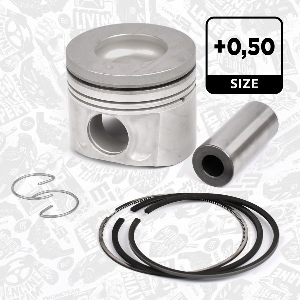 Piston with rings and pin - PM004550 ET ENGINETEAM - 41274620, 12010DB000, 12010-DB000
