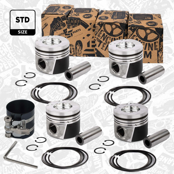 PM005500VR1, Piston, Complete piston with rings and pin, ET ENGINETEAM, Nissan Cabstar King Cab Navara NP300 Pathfinder 2,5TD 2,5dCi YD25DDTi 2006+, A2010-EC00B, A2010-EC01B, A2010-EC02B, A2010-EC08B, A2010-EC09B