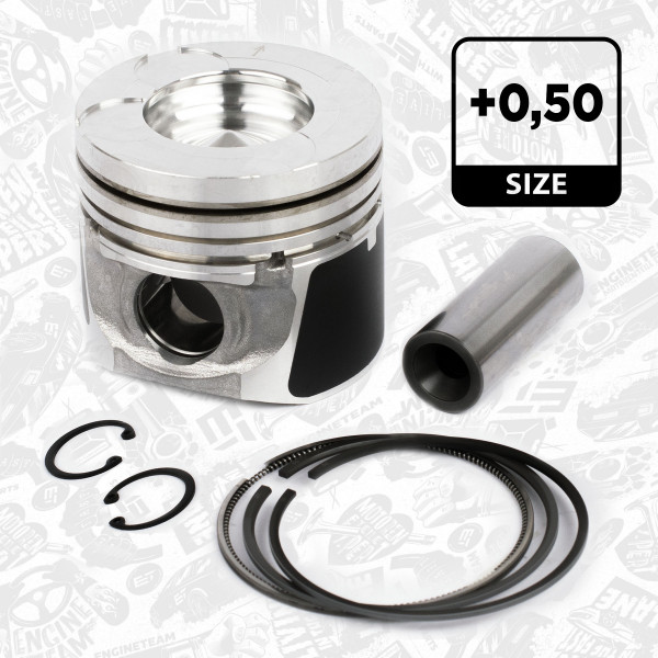 Piston with rings and pin - PM005650 ET ENGINETEAM - 40363620, A20105X09A, A2010-5X09A