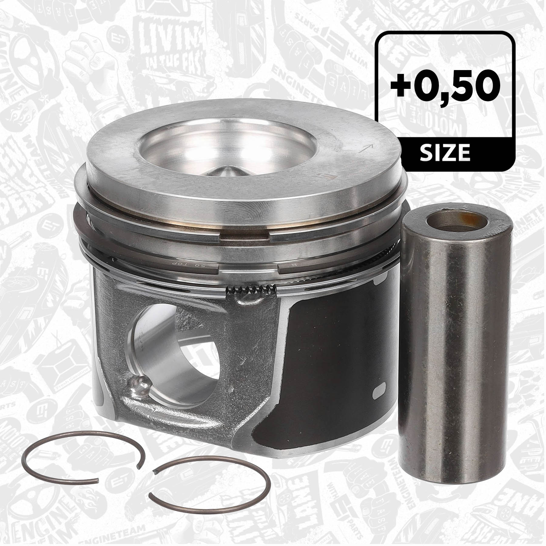 Piston with rings and pin - PM006250 ET ENGINETEAM - 87-437007-10 