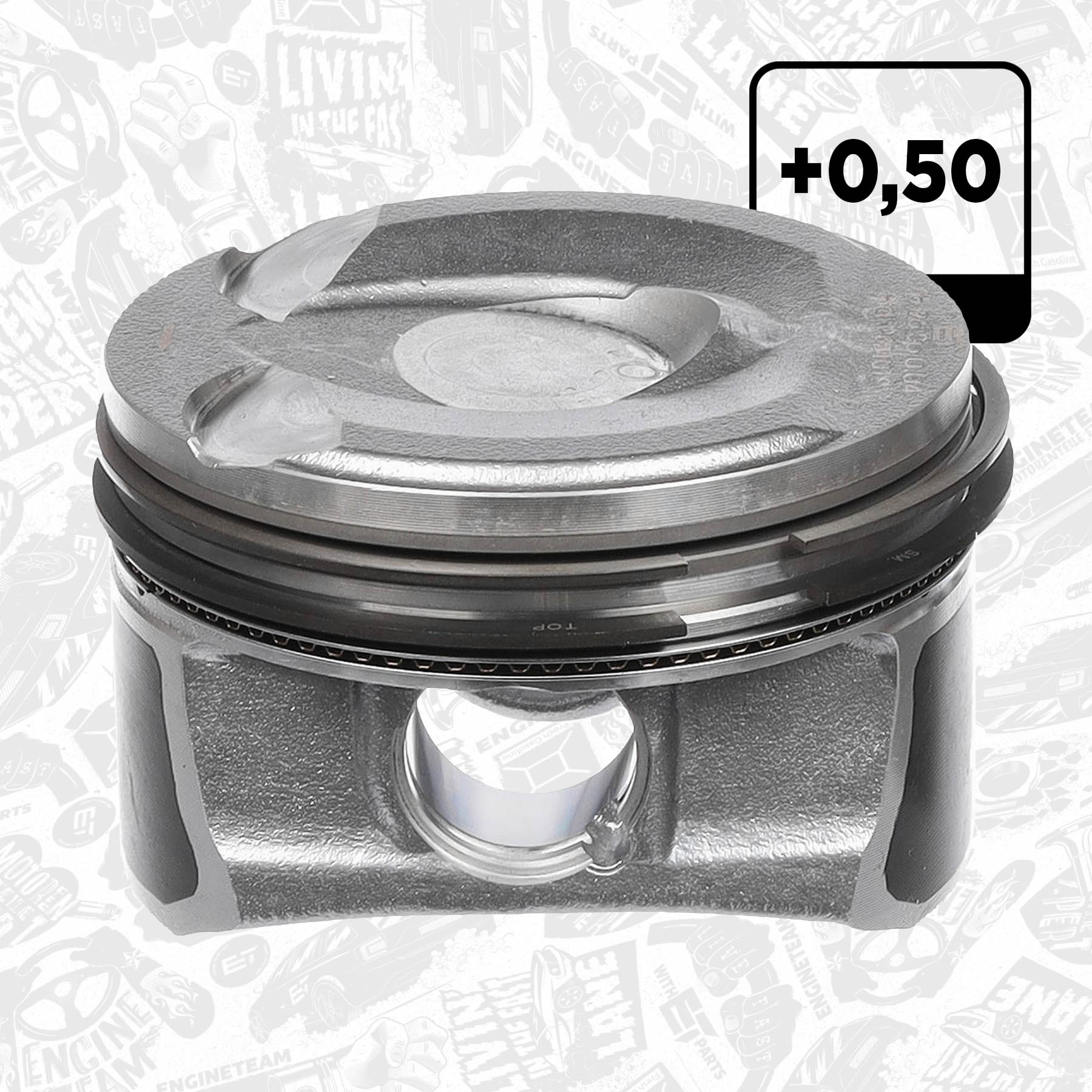 Piston with rings and pin - PM006850 ET ENGINETEAM - 851975, 1613665180 ...