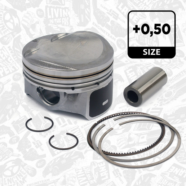 PM006950, Piston, Complete piston with rings and pin, ET ENGINETEAM