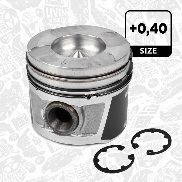 Piston with rings and pin - PM008940 ET ENGINETEAM - 41086620, 853594