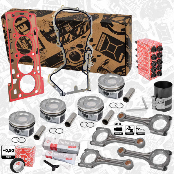 Repair set - complete piston with rings and pin (for 1 engine) - PM009750ETVR1 ET ENGINETEAM