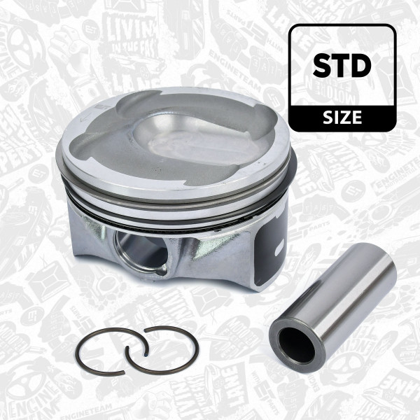 PM010000, Piston, Complete piston with rings and pin, ET ENGINETEAM, Ford Mondeo S-Max Galaxy, Land Rover Freelander, Volvo S80 2,0 EcoBoost 2010+