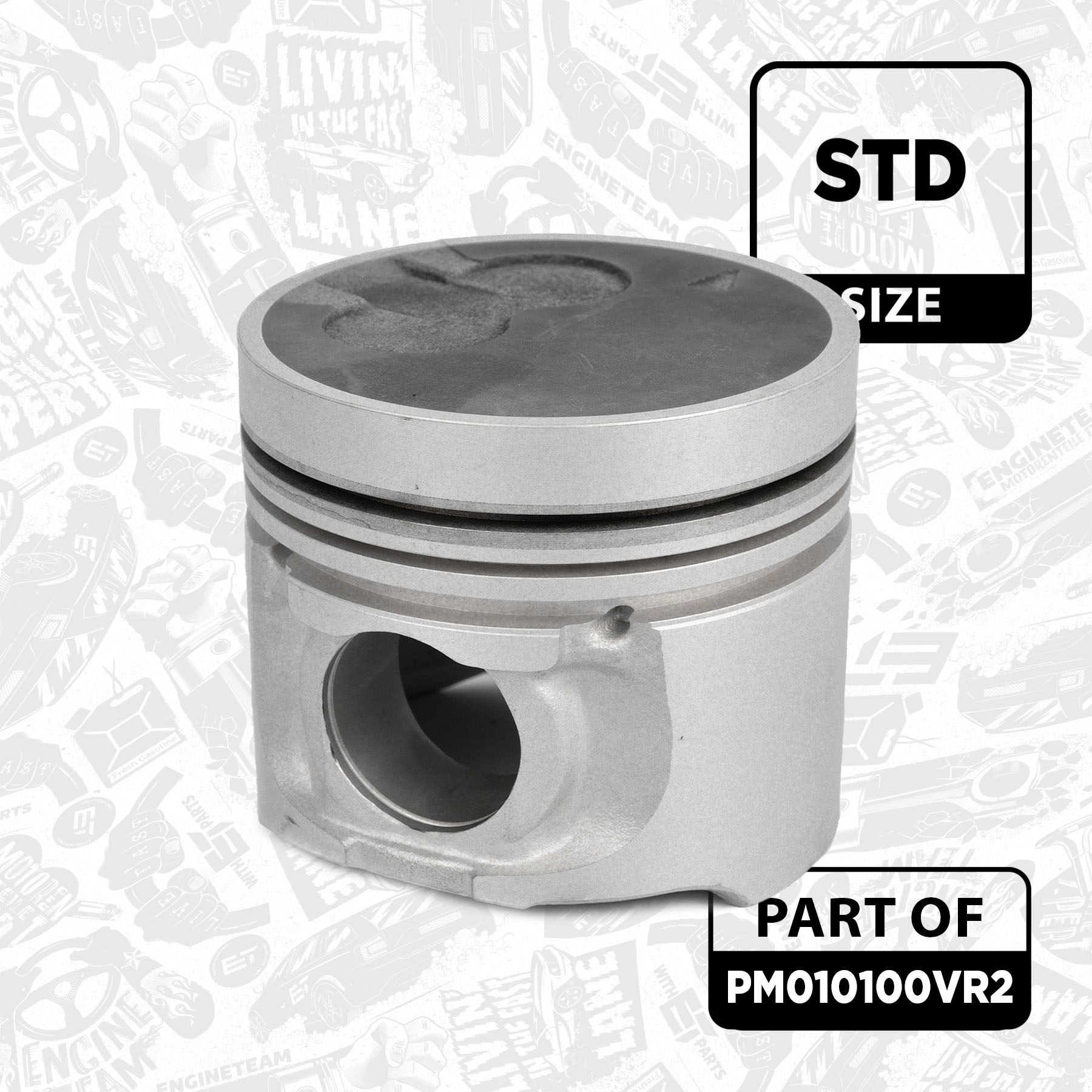 Piston kit - PM010100VR2 ET ENGINETEAM - MD377962, MD377963 