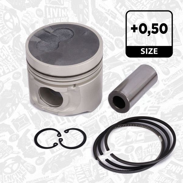Piston with rings and pin - PM010150 ET ENGINETEAM - 1110A561, 1110A562, 1110A563