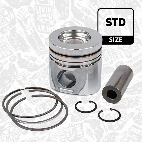 Piston with rings and pin - PM010200 ET ENGINETEAM - 9279605, 9883111, 9883110