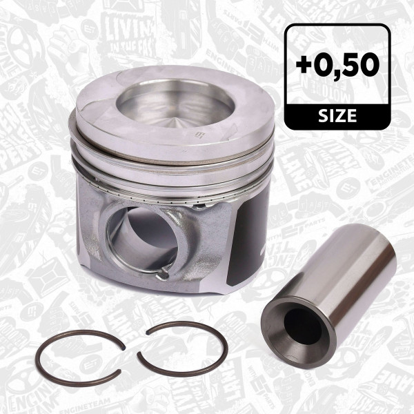 PM010650, Piston with rings and pin, ET ENGINETEAM, Nissan Opel Renault Movano Master NV400 M9T 700 2,3 CDTi 2014+, 100-13141