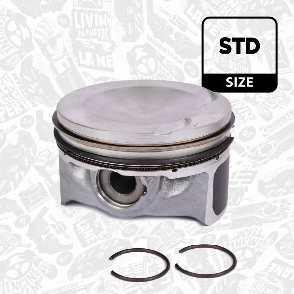 Piston with rings and pin - PM010700 ET ENGINETEAM - 06K107065C, 06K107065AG, 06K107065CJ