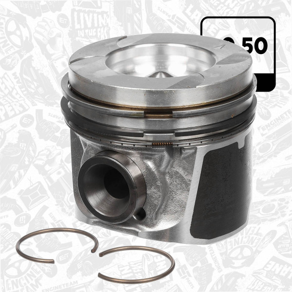 Piston with rings and pin - 87-422007-00 NÜRAL - 40262620 | K 