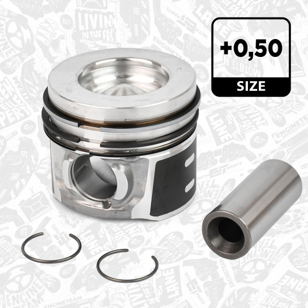 PM012650, Piston, Complete piston with rings and pin, ET ENGINETEAM, Citroen Peugeot Ford Volvo Berlingo C4 DS5 Spacetour 207 2008 Expert Teepe Partner Grand C-Max Focus B-Max V50 S40 V70 9HD (DV6C) 1,6 Hdi/TDCi 2011+
