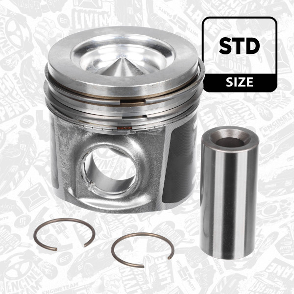 Piston with rings and pin - PM014100 ET ENGINETEAM - 500055511