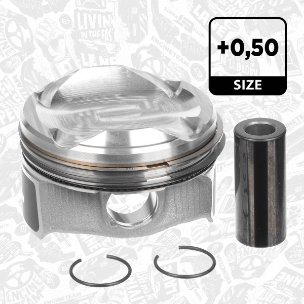 Piston with rings and pin - PM014450 ET ENGINETEAM