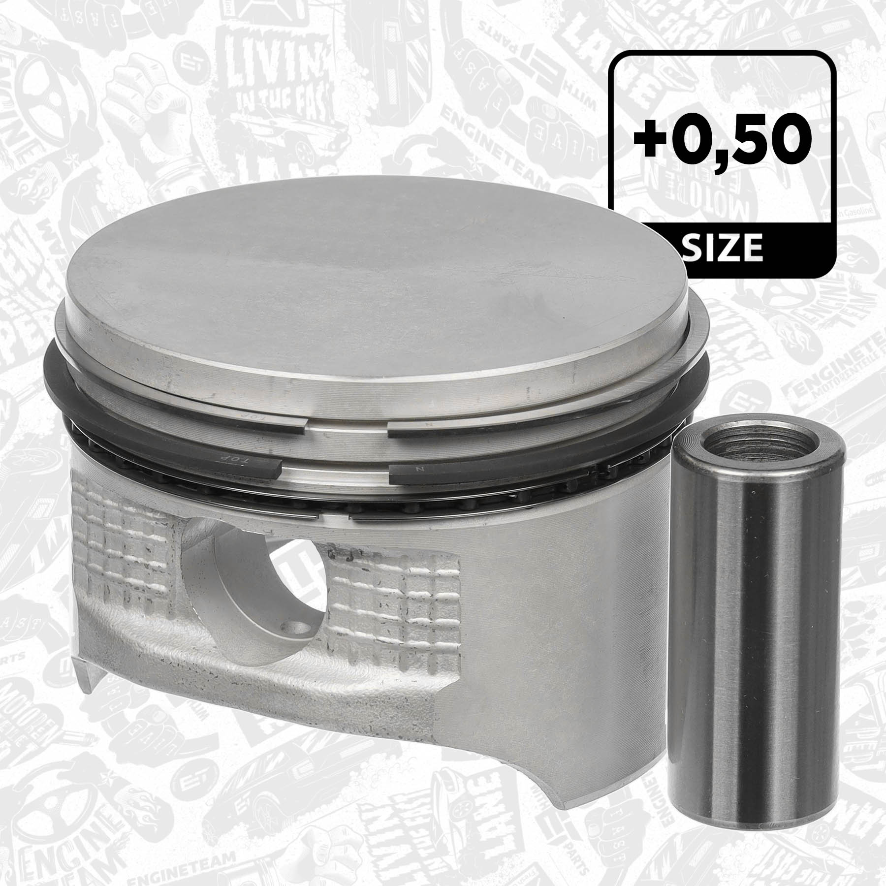 Piston with rings and pin PM014650 ET K