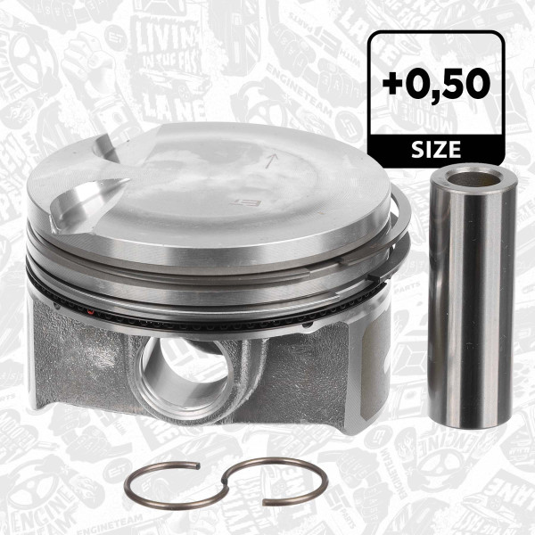 Piston with rings and pin - PM014750 ET ENGINETEAM