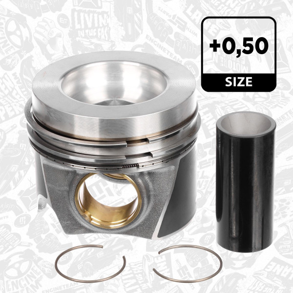 Piston with rings and pin - PM014950 ET ENGINETEAM