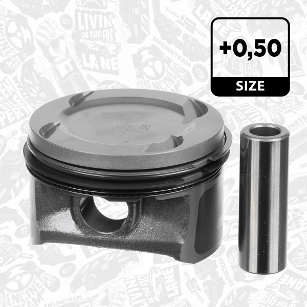PM015250, Piston with rings and pin, ET ENGINETEAM, Opel Chevrolet Adam Astra Corsa Meriva A 14 XER 1,4 2010+, 625068, 624002, 55588066, 55571105