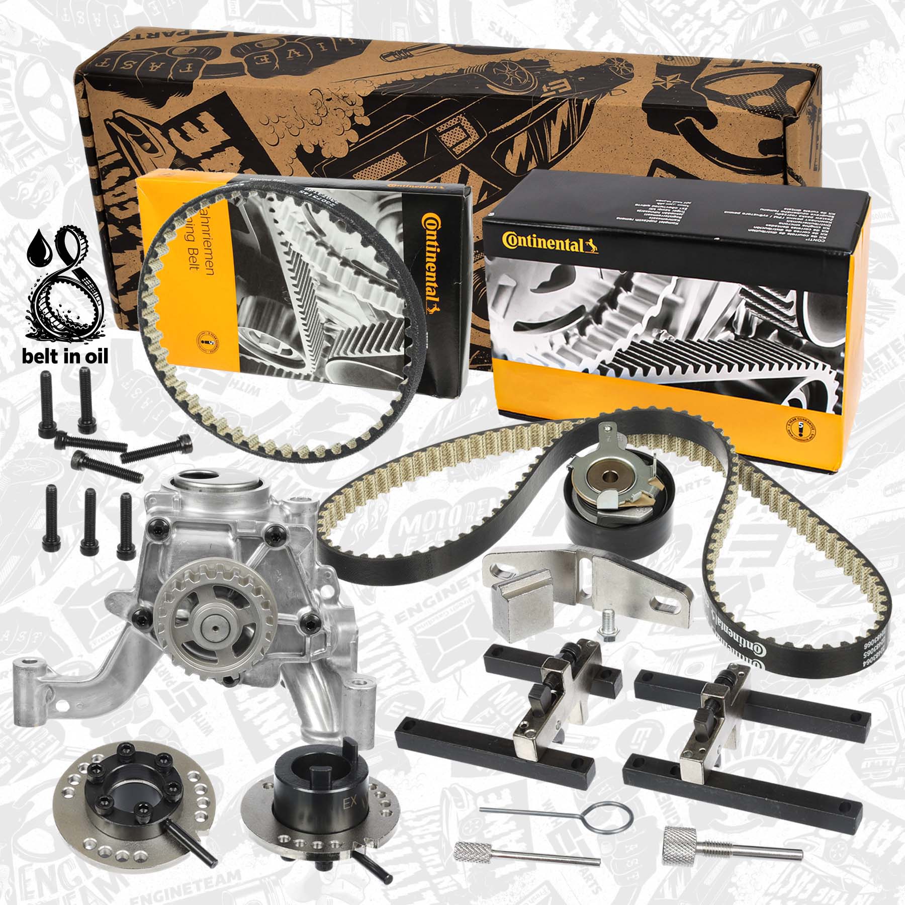 Oil Pump + 2x timing belt PU0143VR3 ET 303393A, 3031606