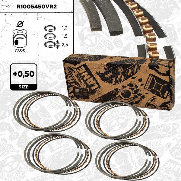 4x Piston Ring Kit - R1005450VR2 ET ENGINETEAM