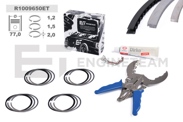 R1009650ET, Piston Ring Kit, Piston rings - repair kit for 1 engine, ET ENGINETEAM