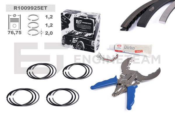 R1009925ET, Piston Ring Kit, Piston rings - repair kit for 1 engine, ET ENGINETEAM