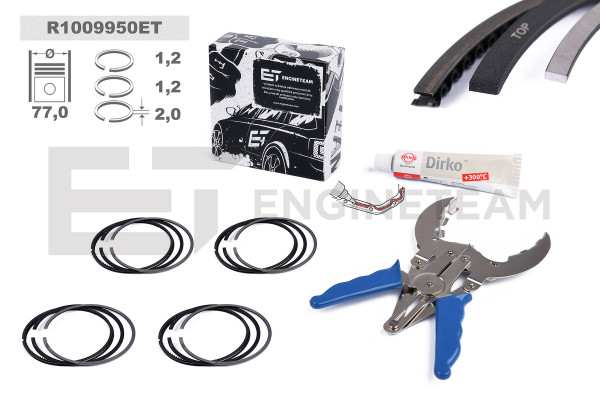 R1009950ET, Piston Ring Kit, Piston rings - repair kit for 1 engine, ET ENGINETEAM