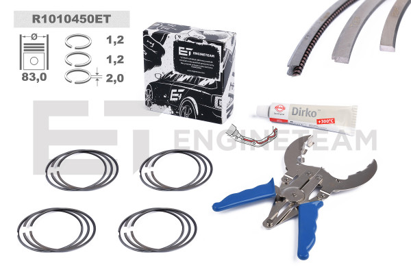 R1010450ET, Piston Ring Kit, Piston rings - repair kit for 1 engine, ET ENGINETEAM