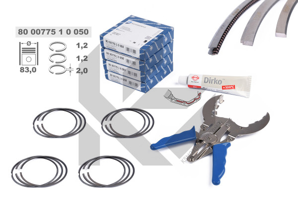 R1010450KS, Piston Ring Kit, Piston rings - repair kit for 1 engine, ET ENGINETEAM, 800077510050S 