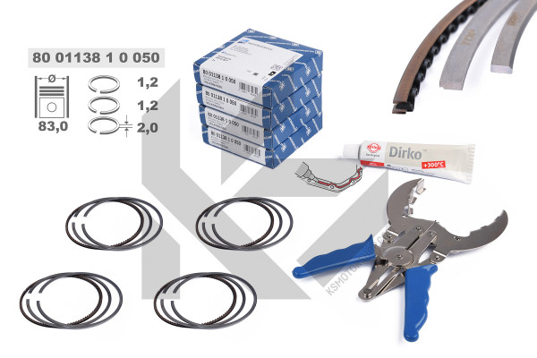 R1010550KS, Piston Ring Kit, Piston rings - repair kit for 1 engine, ET ENGINETEAM, 800113810050S 