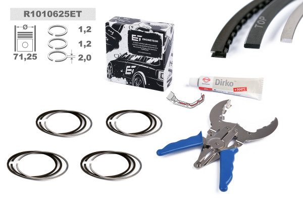 R1010625ET, Piston Ring Kit, Piston rings - repair kit for 1 engine, ET ENGINETEAM