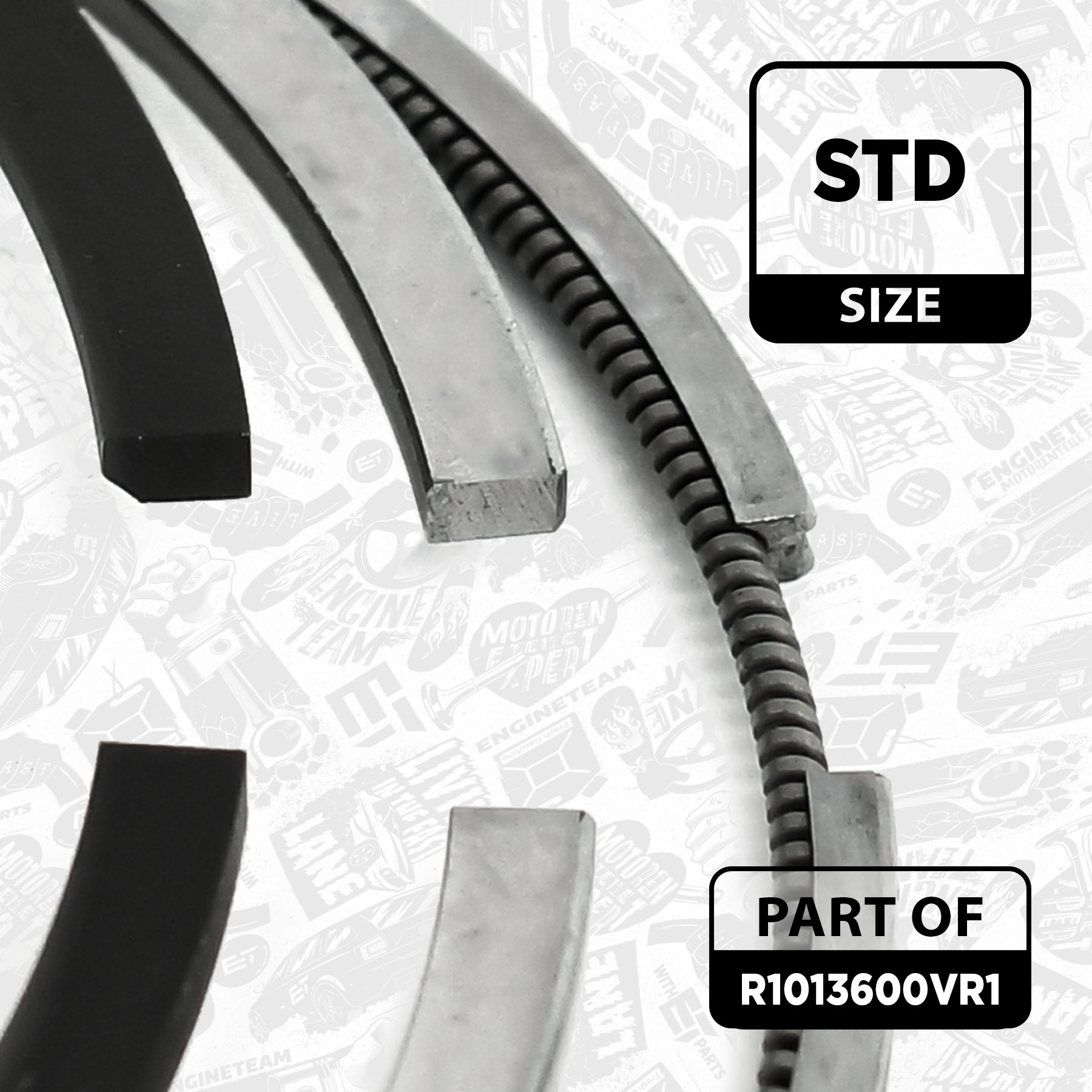 4x Piston Ring Kit R1013600VR1 ET 04L198151H, 04L198151A