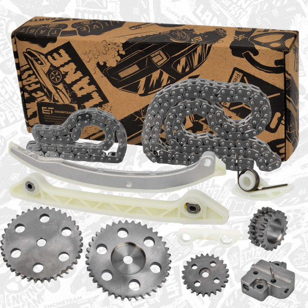 RS0046, Timing Chain Kit, ET ENGINETEAM, Ford Mondeo Fiesta Focus C-Max, Mazda 3, Volvo C30 S40 2005+, 1119172, LF0112201, 8694690, C9134, 1S7G6A895BC, C954, 1119857, LF0114151, 8694771, 1S7G6K254AJ, 1347669, 5324793, 1A7G6306CE, 3M4G6279AB, L32312500, 6M8Z6K297BA, 1S7G6K297BF, 1227801, LF0112614, R76052, 6M8Z6K255BA, 1S7G6K255AE, 1119869, LF0112671, 1S7Z6K254CA, 1450943, LF0114500A, LF0114500B, 1S7G6C271BF, 1S7Z6M256CA