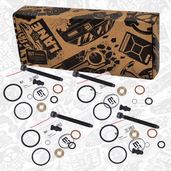 Seal Kit, injector nozzle 4 pcs + bolts - TM0028VR1 ET ENGINETEAM - 038198051C, 038198051B, 038198051