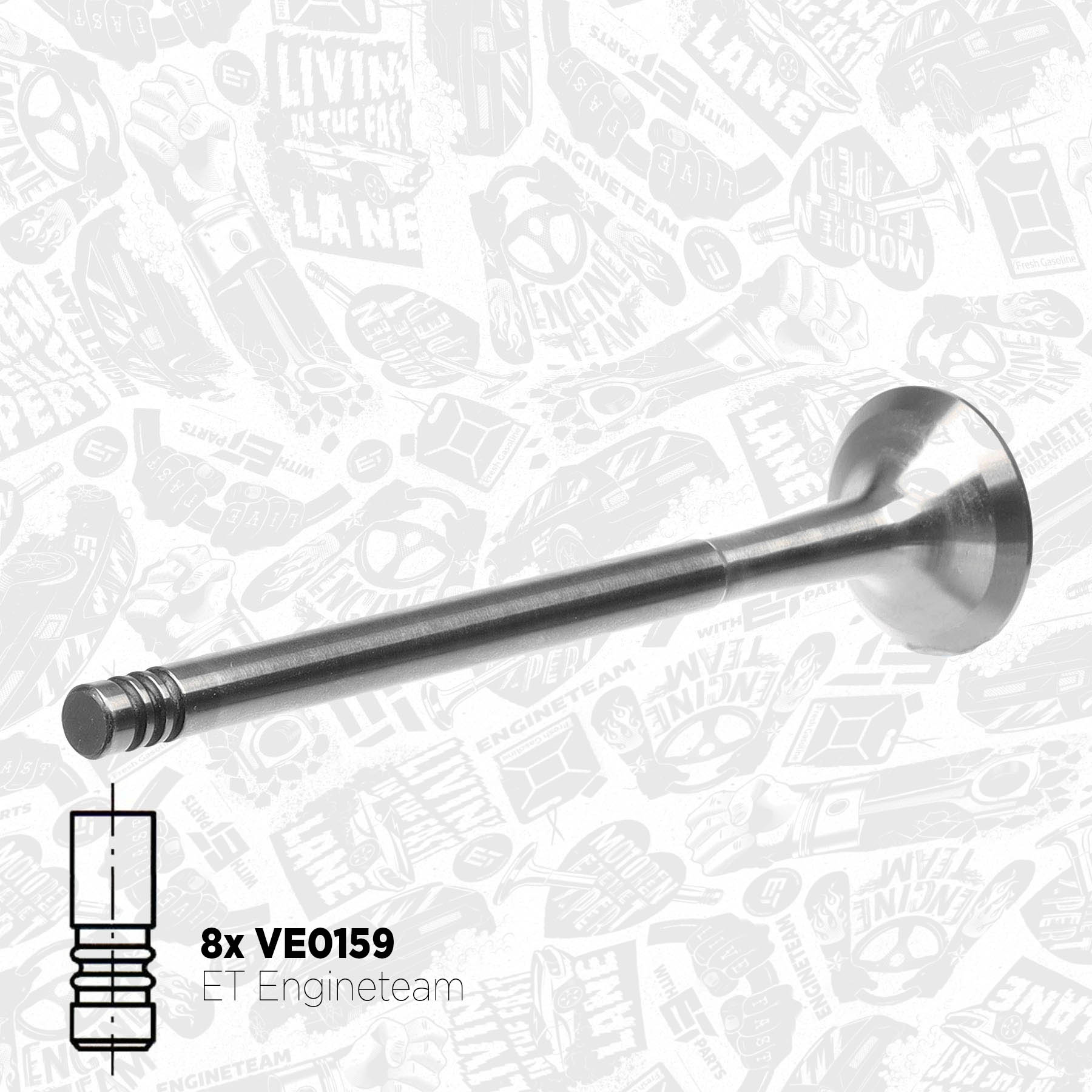 Valve Kit, intake/exhaust valve VS0014 ET 55185028