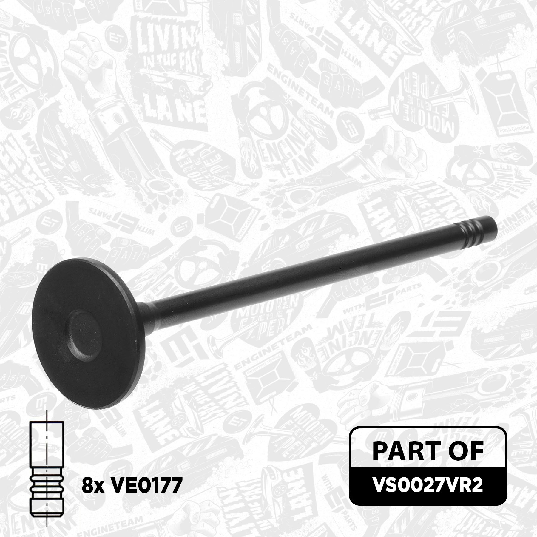 Valve Kit, intake/exhaust valve VS0027VR2 ET 1800711