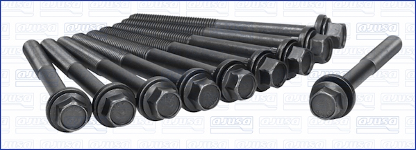 81022700, Cylinder Head Bolt Set, AJUSA, Chrysler Daytona Le Baron Saratoga Voyager Dodge Caravan Plymouth Sundance 2,2i/2,5i EDF/EDM/EDR/EDT/K00 1989+, 6504060(x10), BK4314, ES72723, GS33184, 6504060