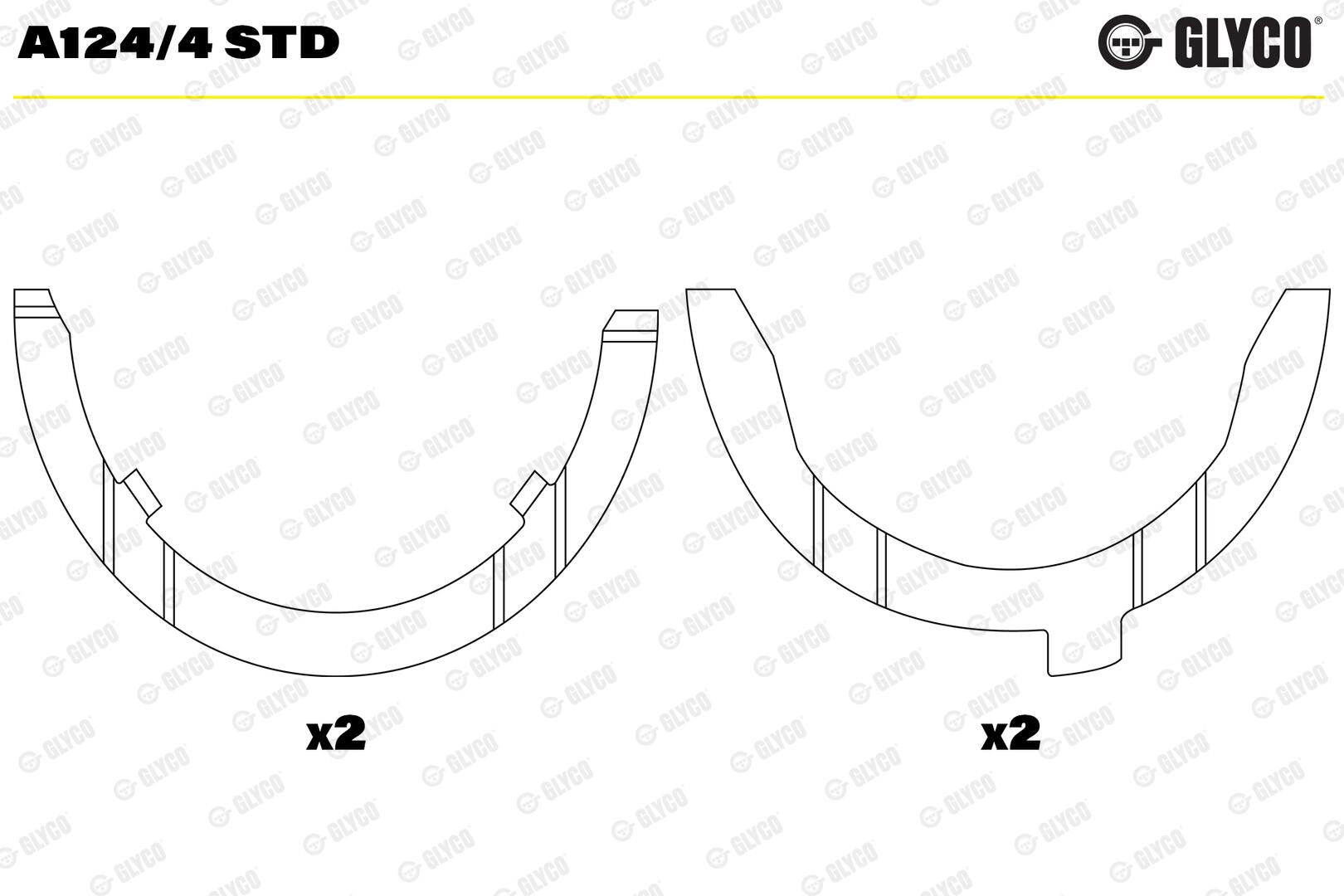 Spacer, crankshaft - A124/4 STD GLYCO - 035105635A, 035105637A ...
